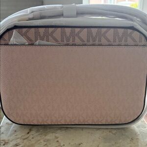Michael Kors Blush Pink MK Monogram Crossbody Bag